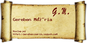 Gereben Mária névjegykártya